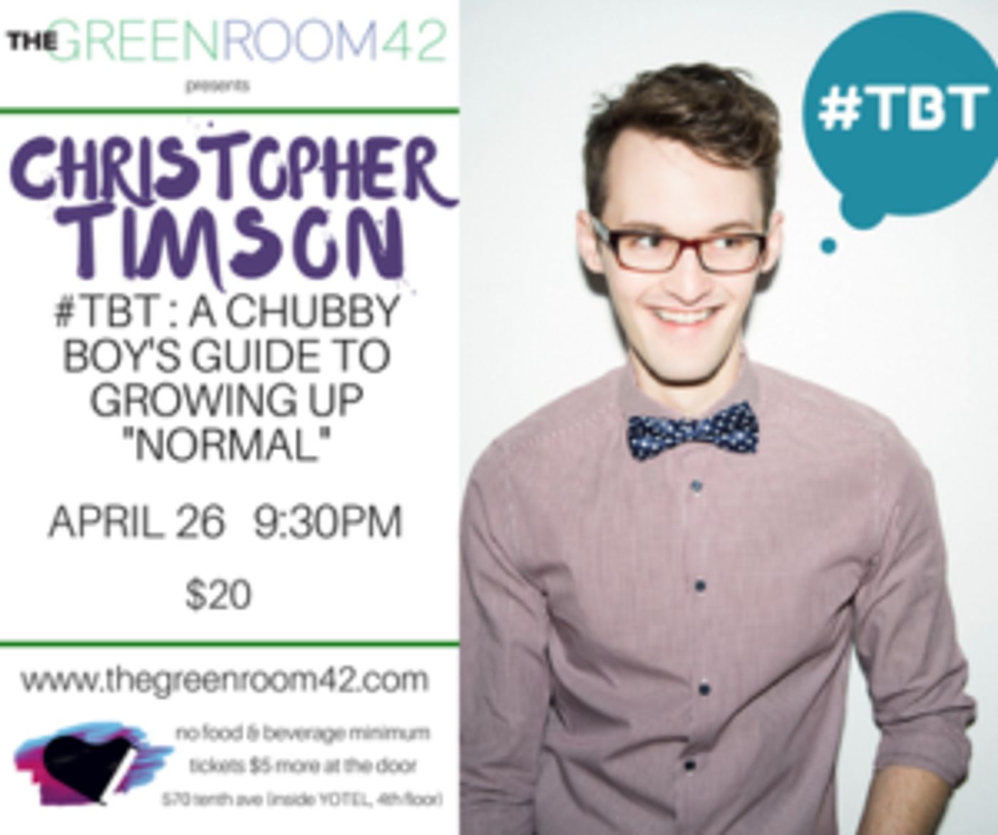 Christopher Timson Brings Show To The Green Room 42, 4/26  Image