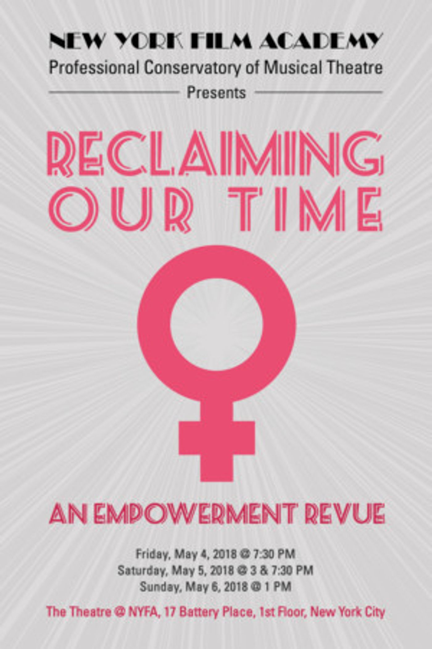 The Professional Conservatory Of Musical Theatre at The New York Film Academy Presents RECLAIMING OUR TIME  Image