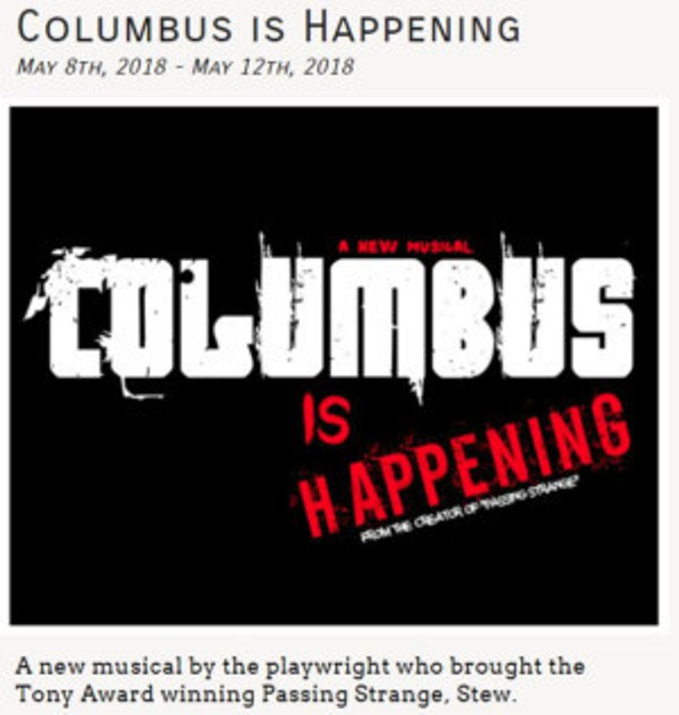 Tony Award Winner Stew To Debut New Musical With LaGuardia Community College's Theatre Program  Image