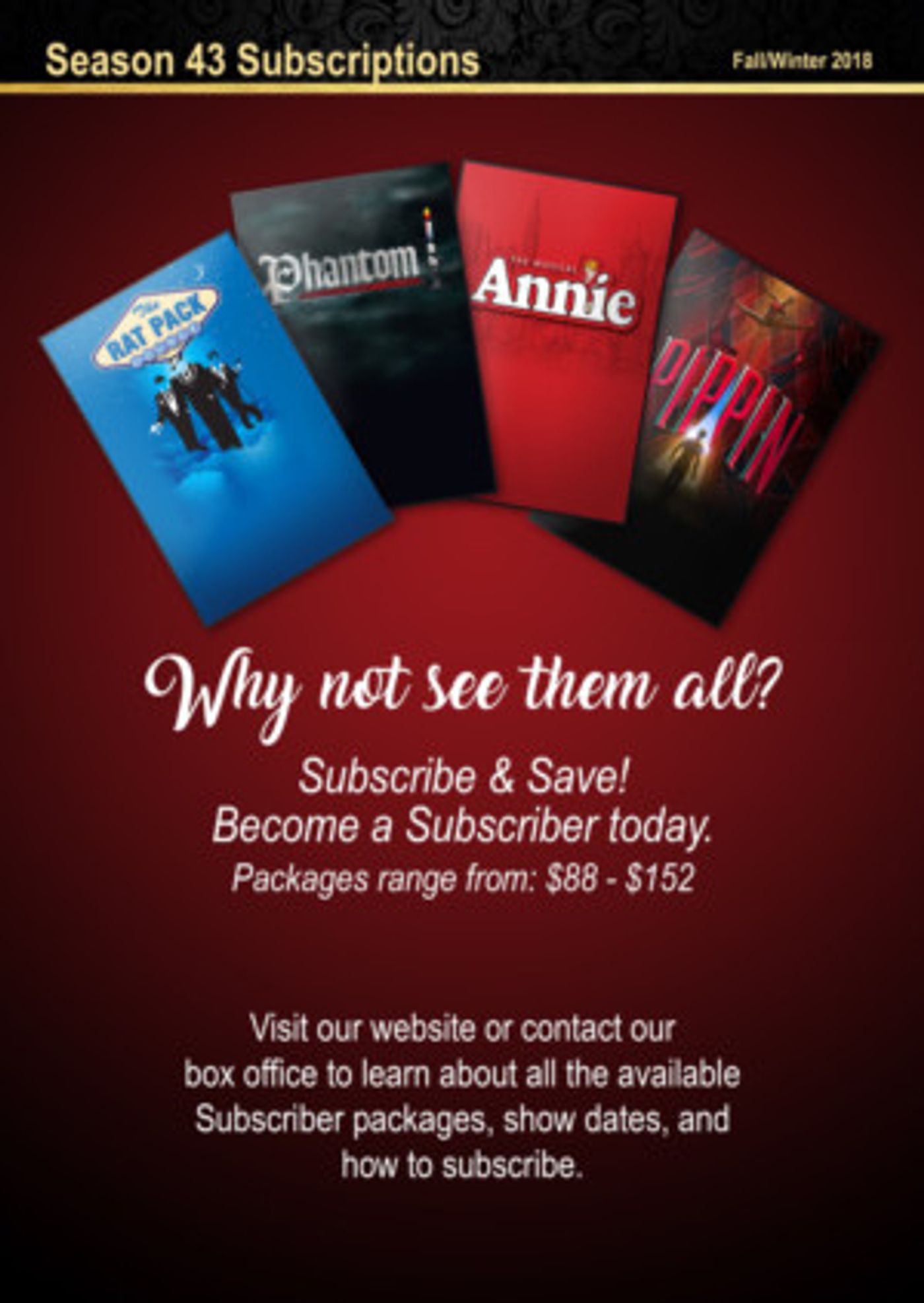 The Noel S. Ruiz Theatre Announces Season 43, Including PIPPIN, ANNIE, and More  Image