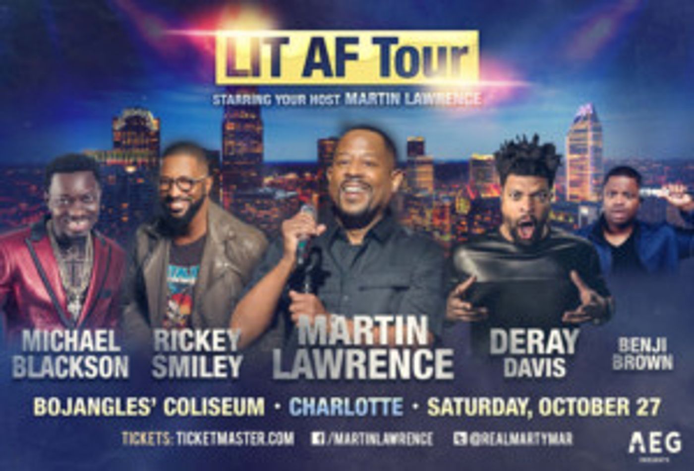 LIT AF TOUR Featuring Comedian Martin Lawrence Coming To Bojangles' Coliseum 10/27  Image