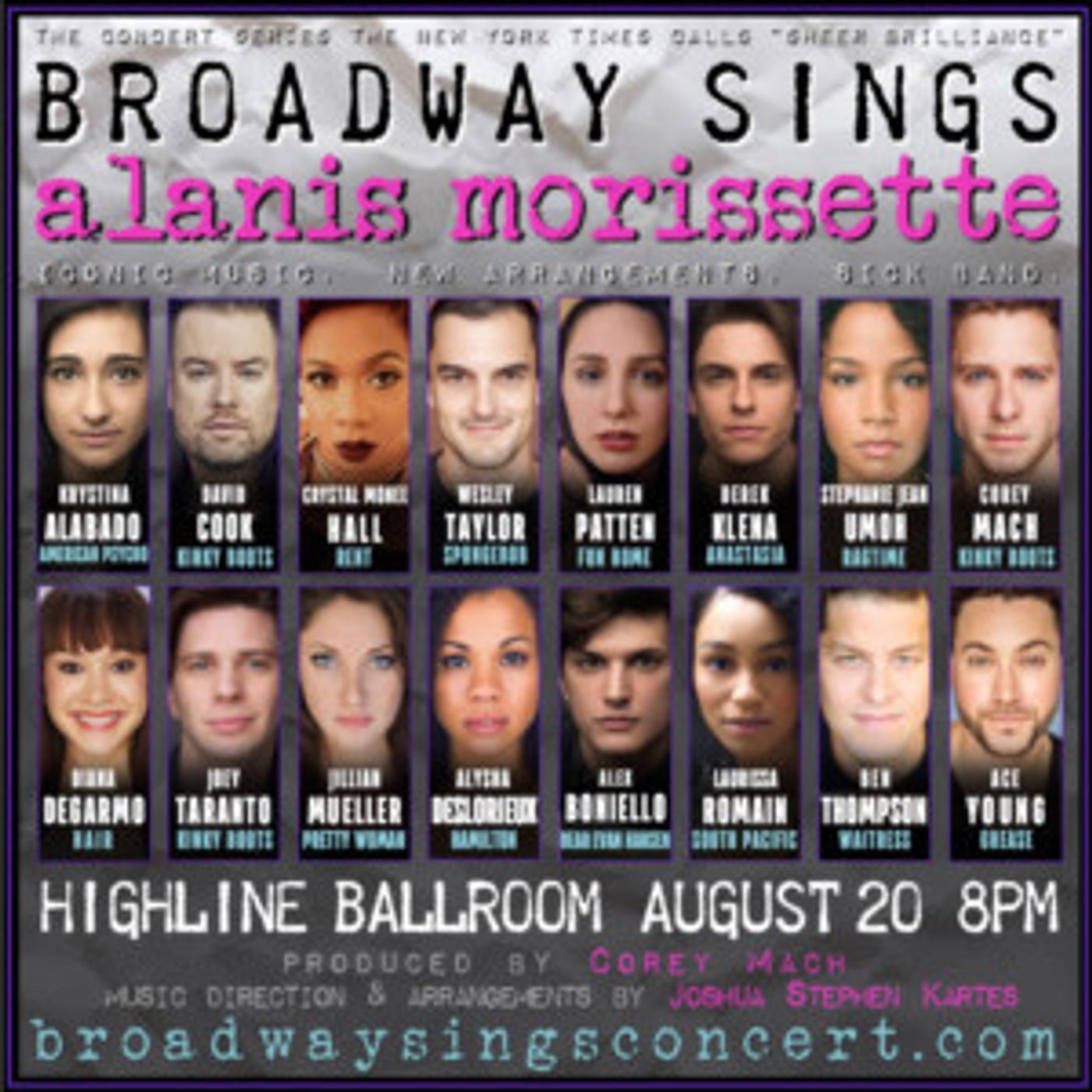 You Oughta Know! Diana Degarmo, Derek Klena, Wesley Taylor And More Join Broadway Sings Alanis  Image