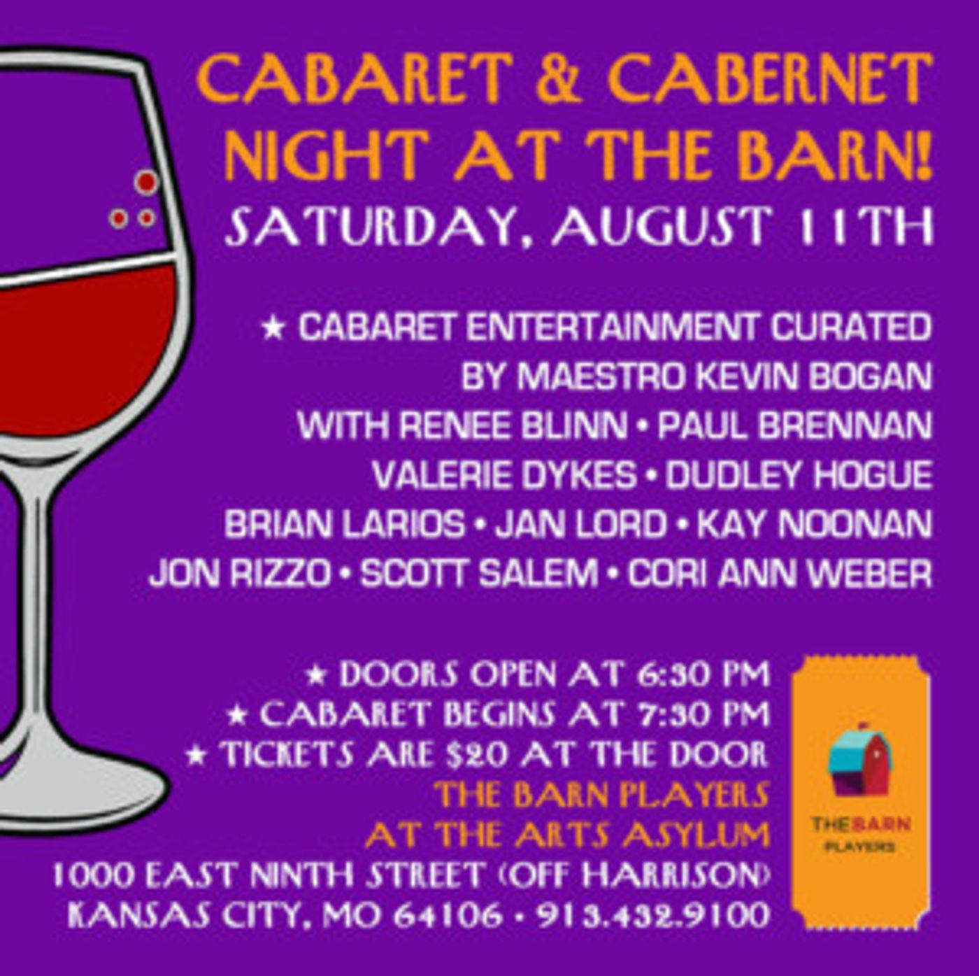 Don't Miss The Songs And Sips At The Barn Players Cabaret & Cabernet  Image