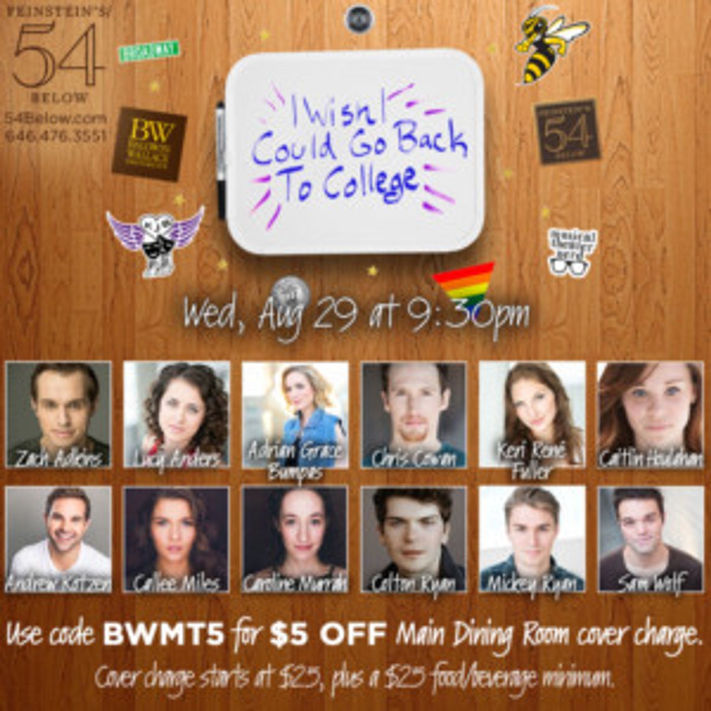 Zach Adkins, Caitlin Houlahan, and More Head to 54 Below for I WISH I COULD GO BACK TO COLLEGE  Image
