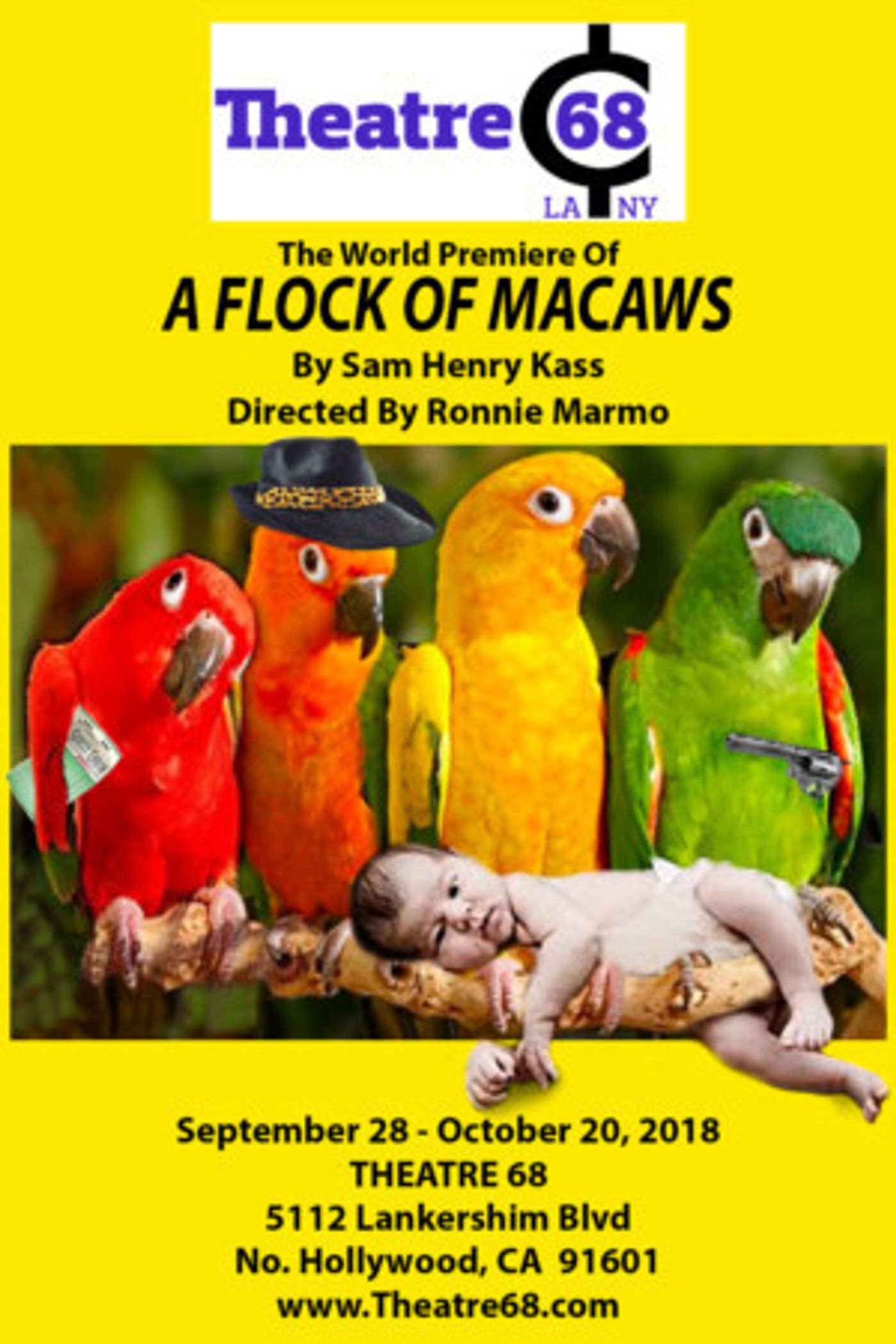 A FLOCK OF MACAWS By Sam Henry Kass To Make World Premiere at Theatre 68  Image