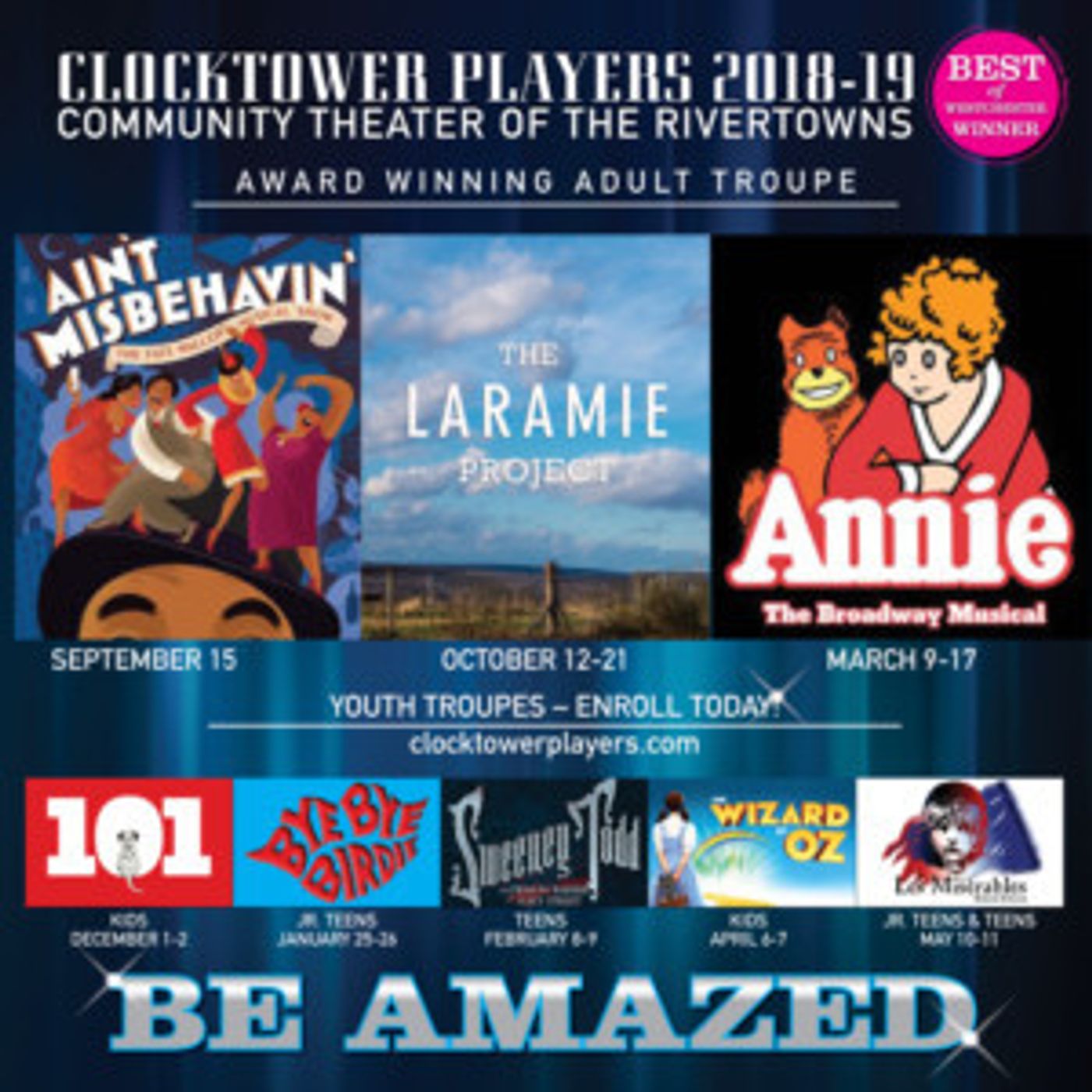 Clocktower Players Announces 2018-19 Season  Image