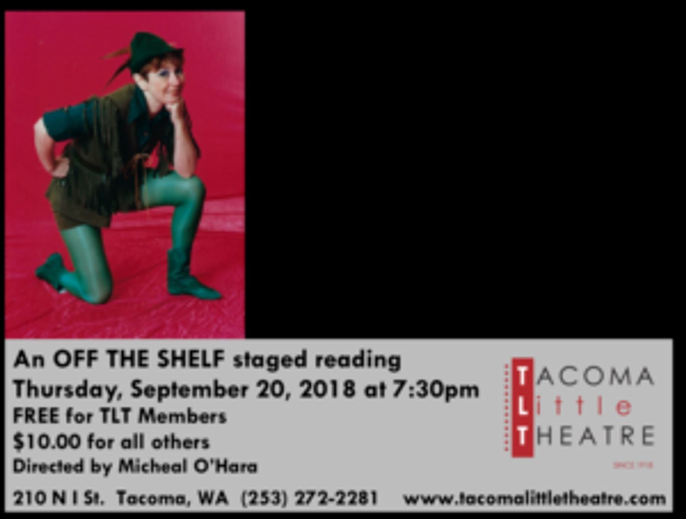 Tacoma Little Theatre Presents FOR PETER PAN ON HER 70TH BIRTHDAY, An Off The Shelf Staged Reading  Image