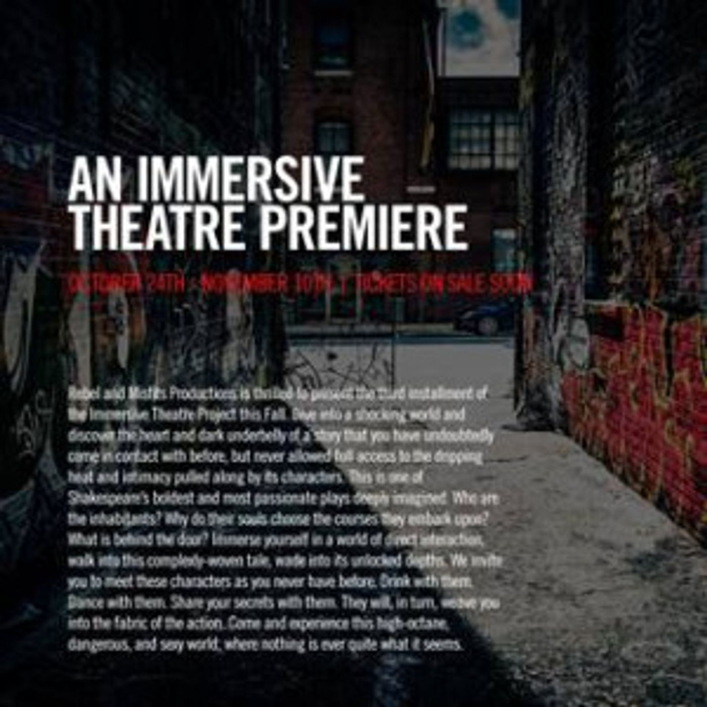 Rebel and Misfits Productions Presents Third Installment of IMMERSIVE THEATRE PROJECT  Image
