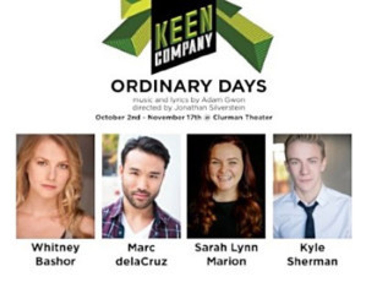 Adam Gwon's ORDINARY DAYS Begins Performances Tonight  Image