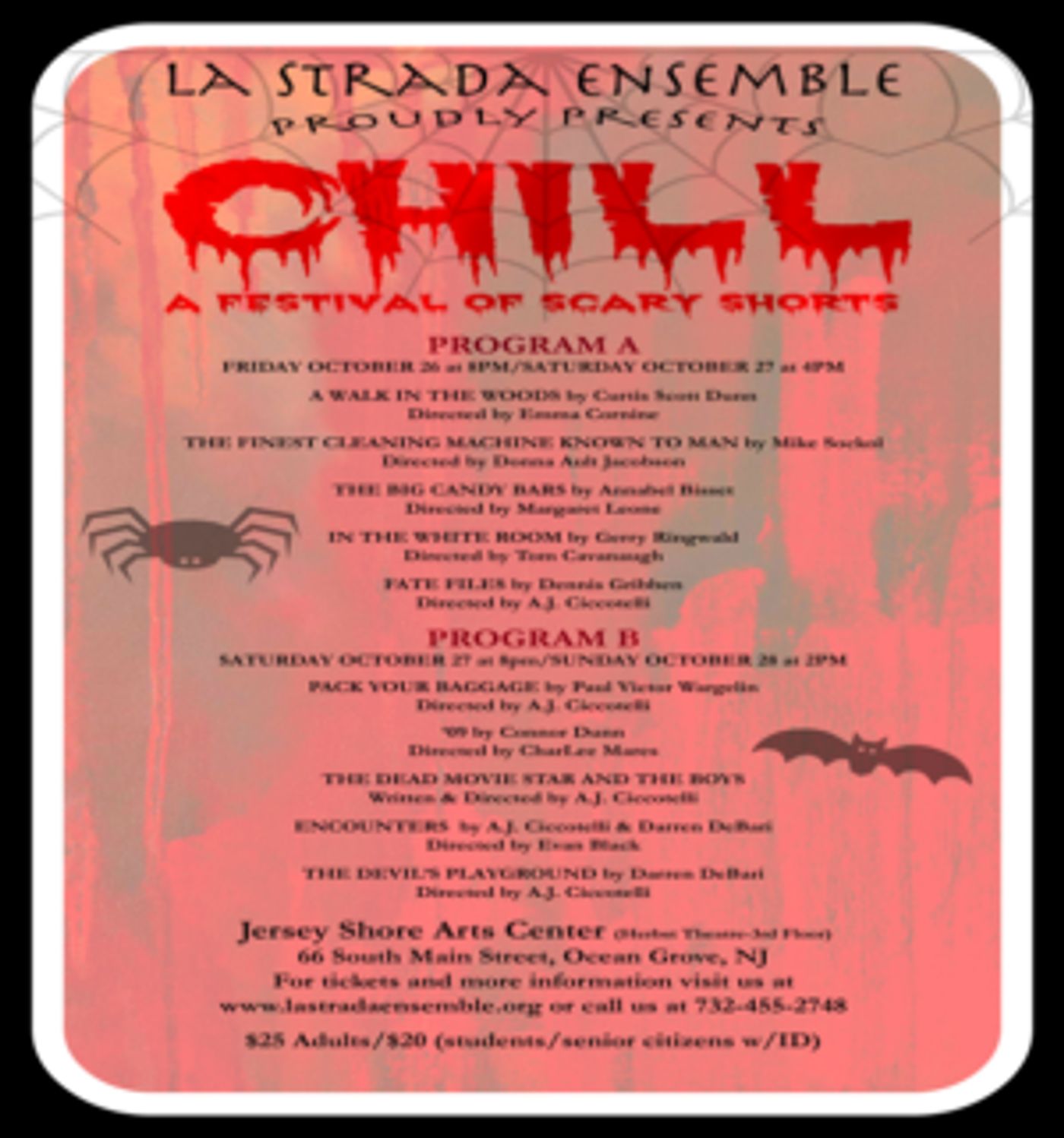 La Strada's CHILL Begins Reign Of Terror At Jersey Shore Arts Center In Ocean Grove This Month  Image