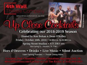 4th Wall Theatre Announce UP CLOSE COCKTAILS Fundraiser 2018  Image