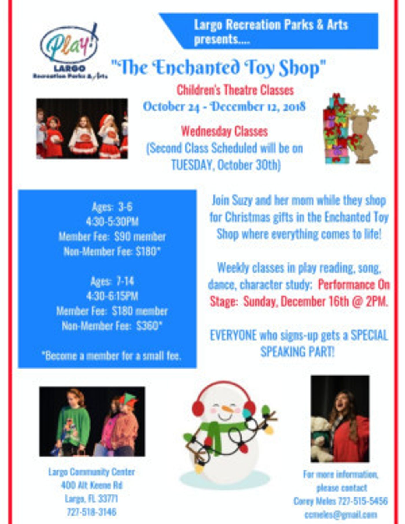 Largo Community Center Will Hold Children's Theatre Classes  Image