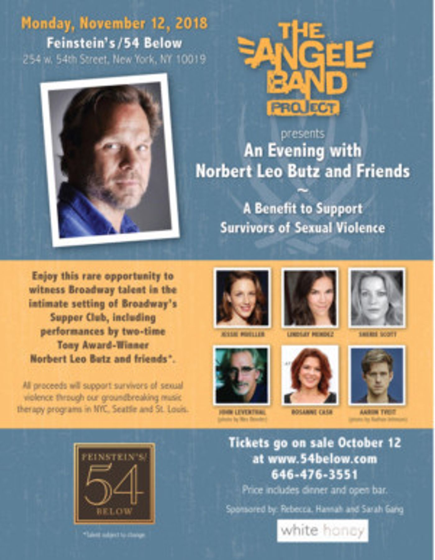 Norbert Leo Butz, Jessie Mueller, Aaron Tveit, Mariska Hargitay, and More Support Survivors of Sexual Violence at 54 Below  Image