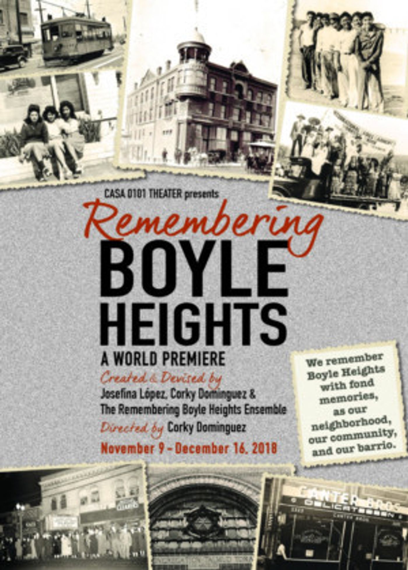 CASA 0101 Theater Presents The World Premiere Of REMEMBERING BOYLE HEIGHTS  Image