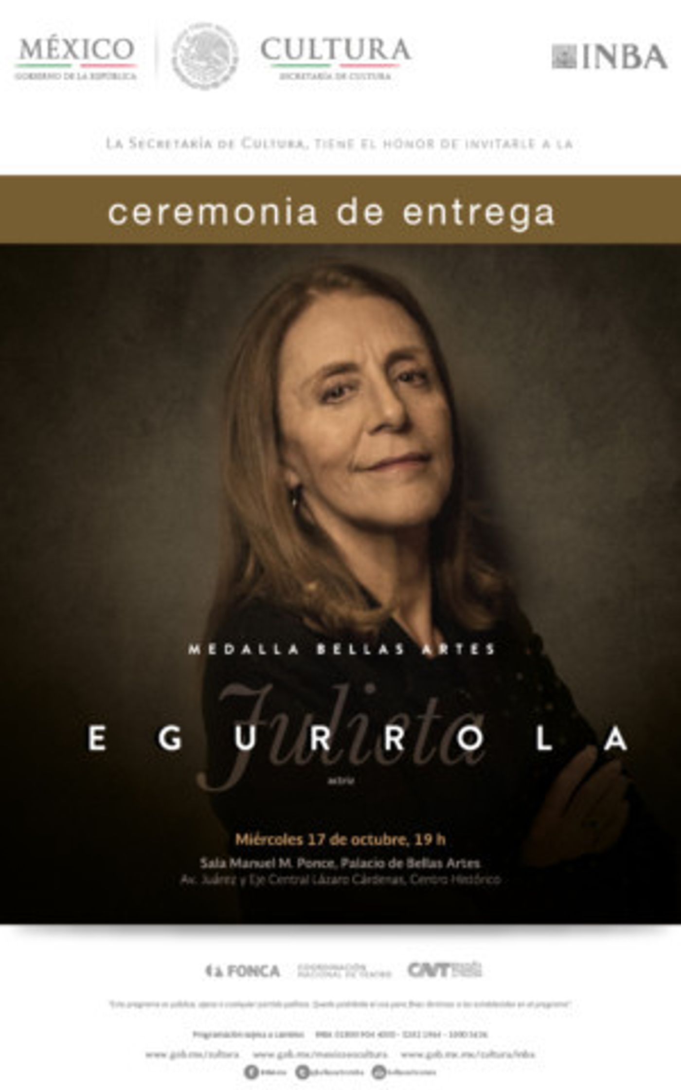 Por Sus Aportaciones A Las Artes Escénicas En México, Julieta Egurrola Recibirá La Medalla Bellas Artes  Image