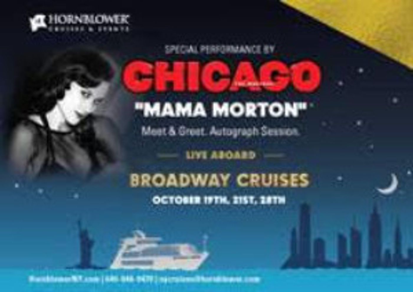 Broadway by Boat: Cast Members from CHICAGO to Close Hornblower's Broadway Cruises 2018 Season  Image
