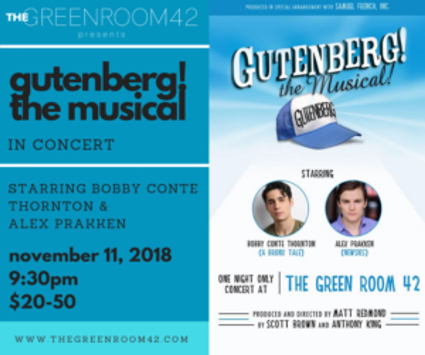 Bobby Conte Thornton And Alex Prakken Will Lead GUTENBERG! THE MUSICAL! At The Green Room 42  Image