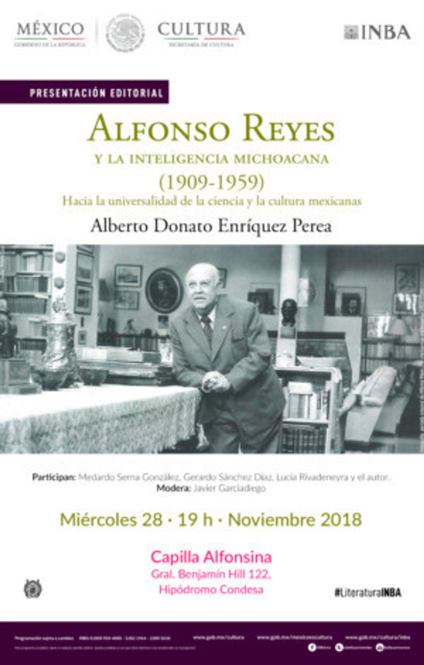 Presentarán Libro Sobre La Relación Interdisciplinaria De Alfonso Reyes Con Personajes Michoacanos  Image