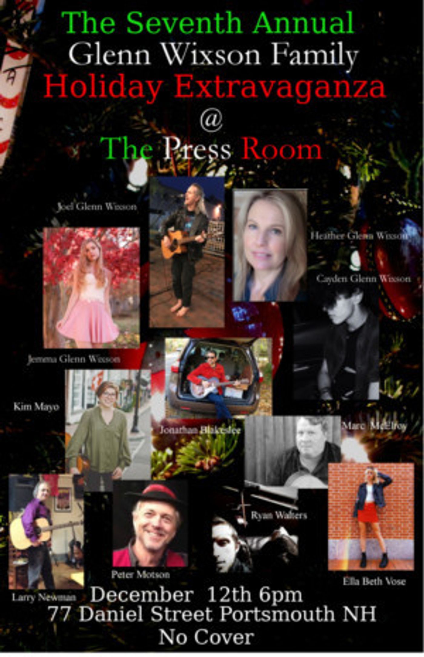 The Seventh Annual Glenn Wixson Family Holiday Extravaganza Will Be Held At The Press Room  Image