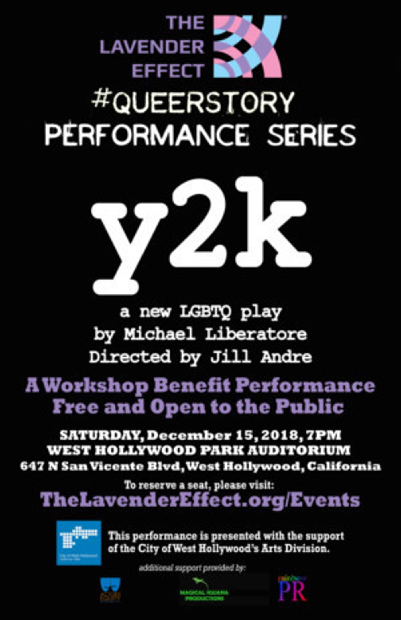 The Lavender Effect Presents Free Performance of LGBTQ+ Play Y2K at West Hollywood Park Auditorium  Image