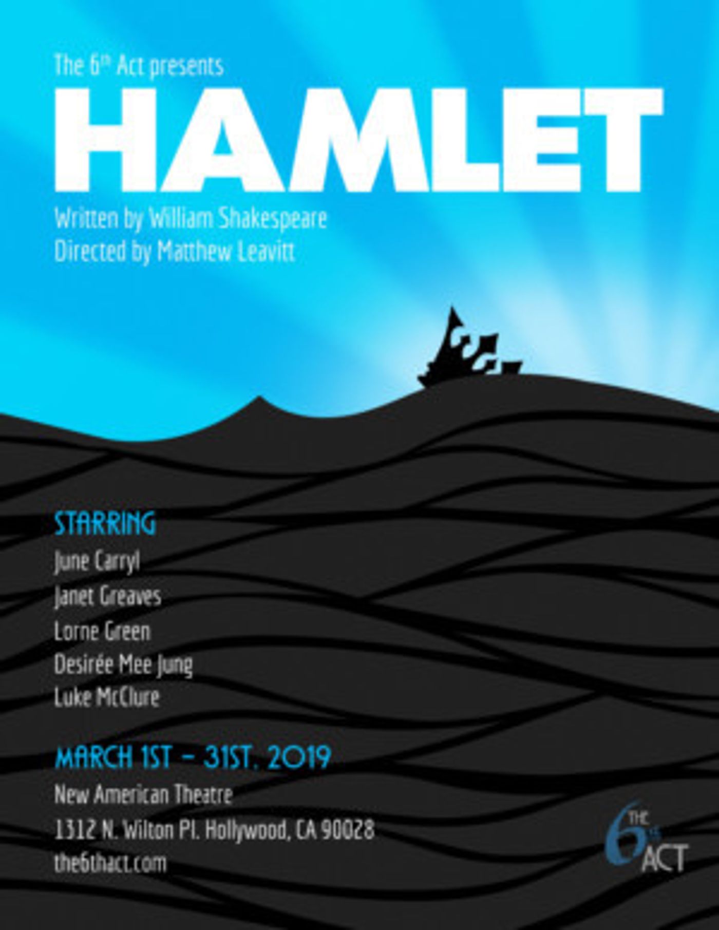 THE 6th ACT Presents Five Actors Playing HAMLET  Image