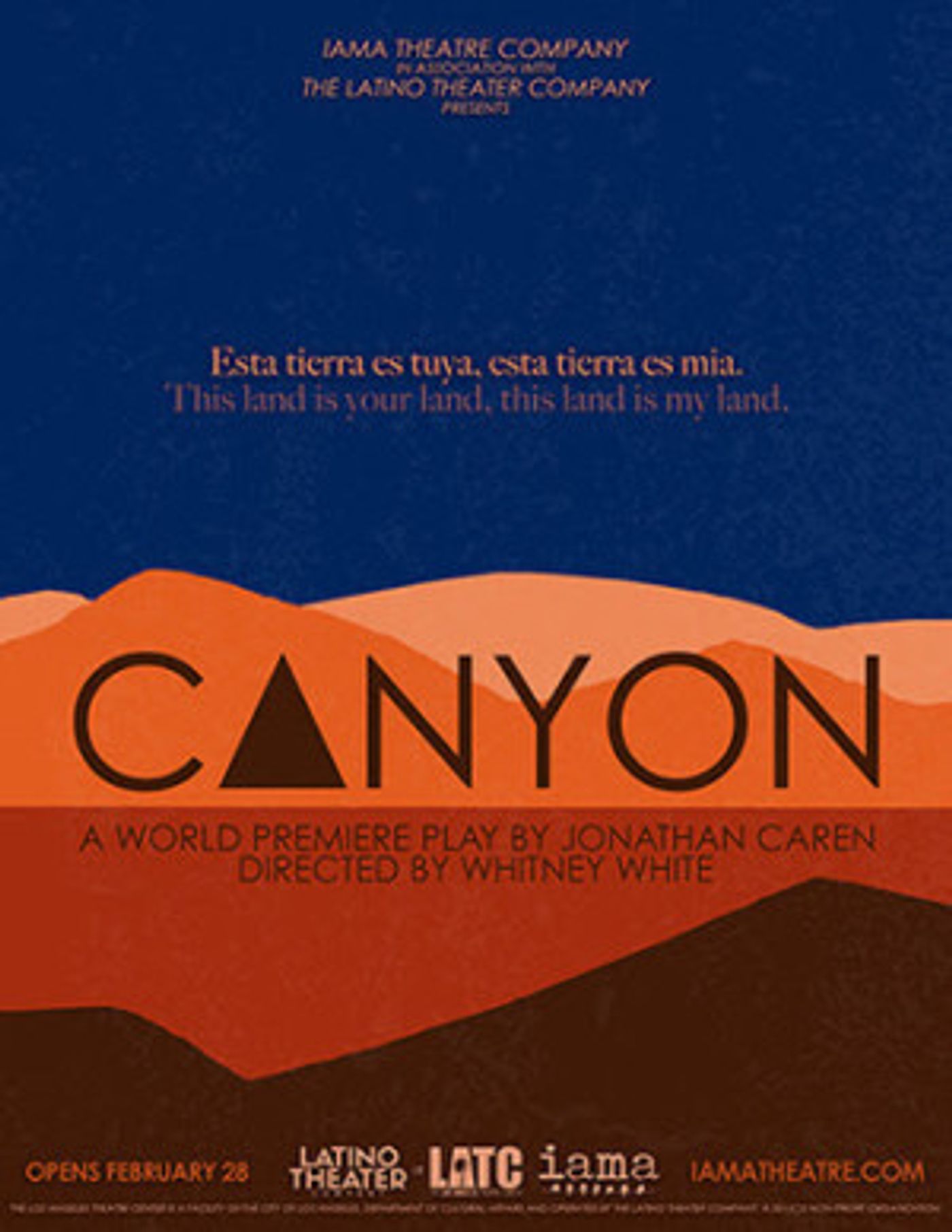 IAMA/Latino Theater Company Presents the World Premiere Of Jonathan Caren's CANYON  Image