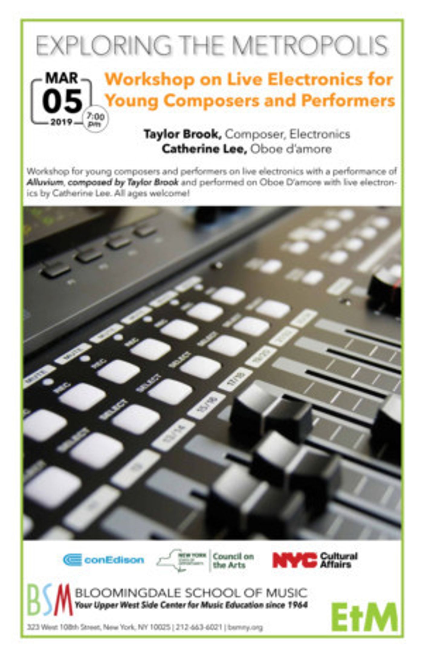 EtM Con Edison Composer in Residence Taylor Brook Conducts Free Workshop for Young Composers  Image