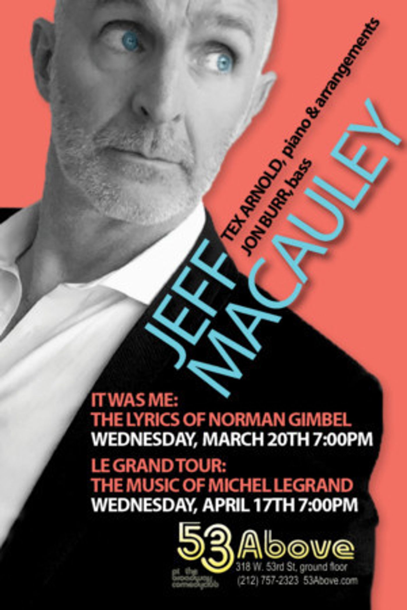 Jeff Macauley Reprises  SONGBOOKS OF NORMAN GIMBEL At 53 Above  Image