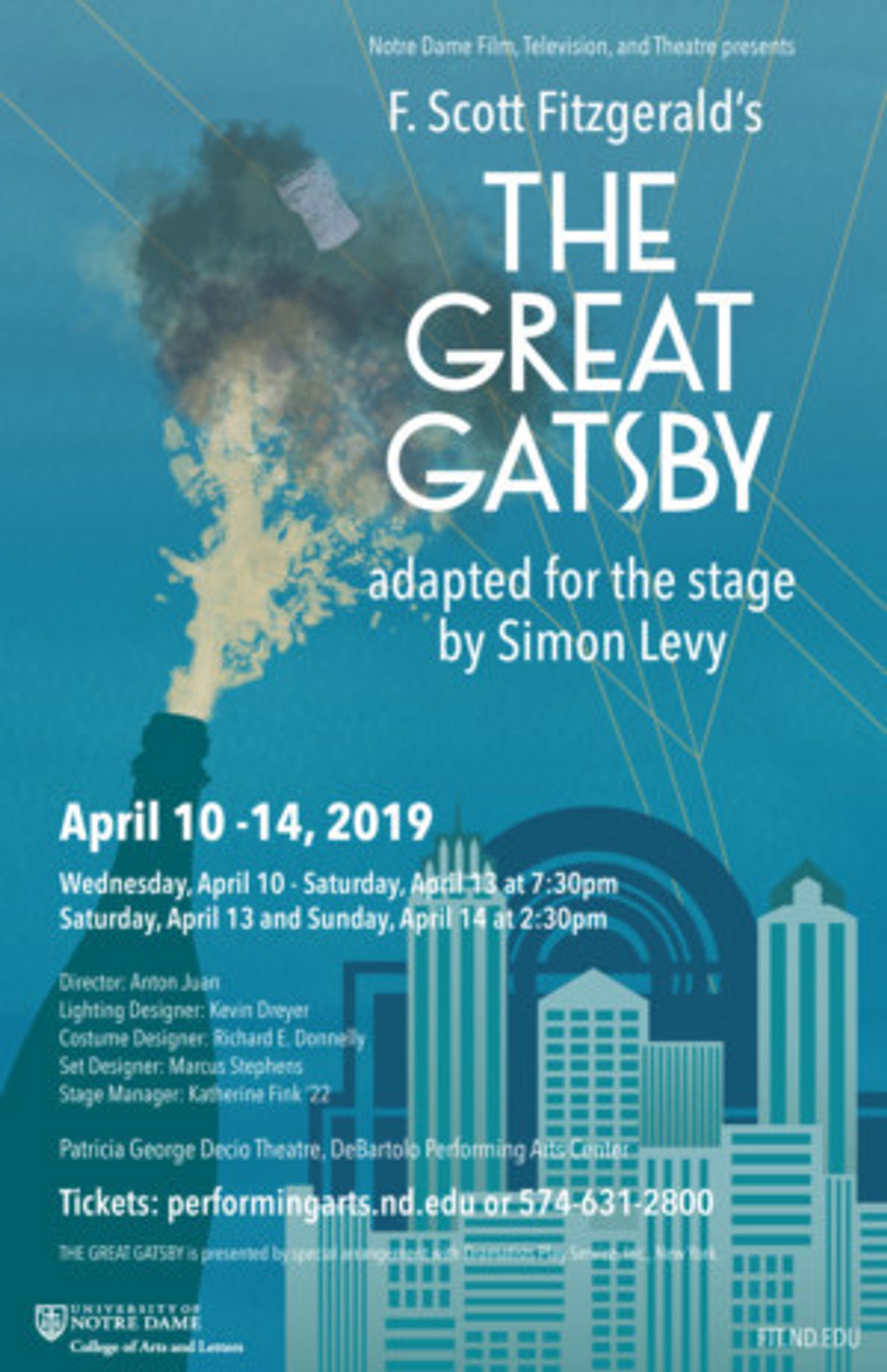 Notre Dame Film, Television, and Theatre Presents THE GREAT GATSBY  Image