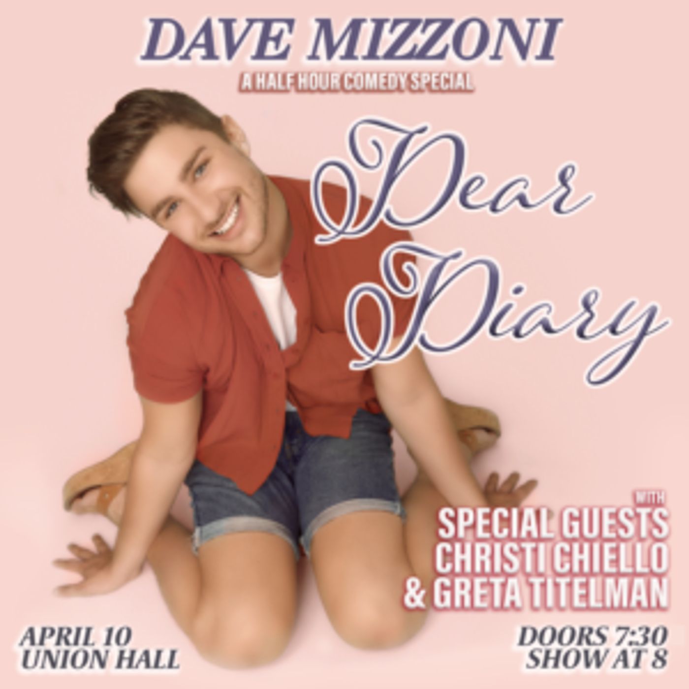 Dave Mizzoni Brings DEAR DIARY To Union Hall 4/10  Image