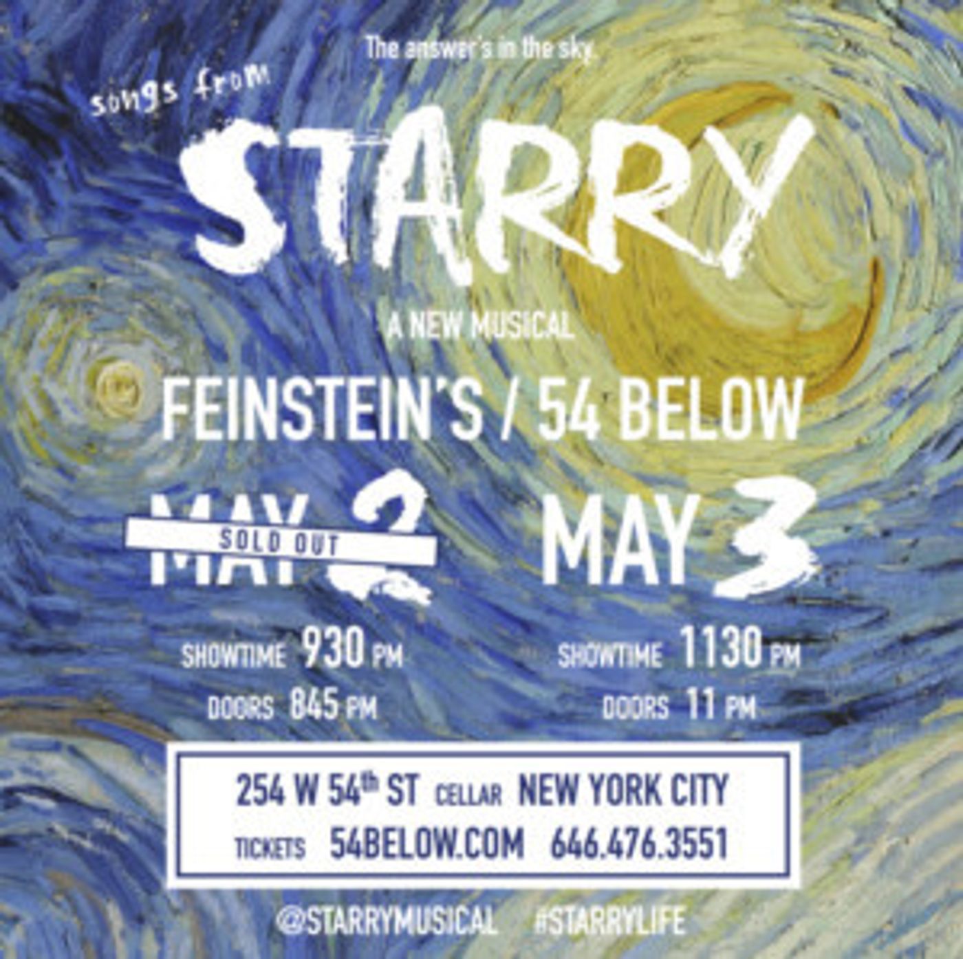 STARRY, A Pop-Rock Musical About Vincent Van Gogh Announced At Feinstein's/54 Below  Image