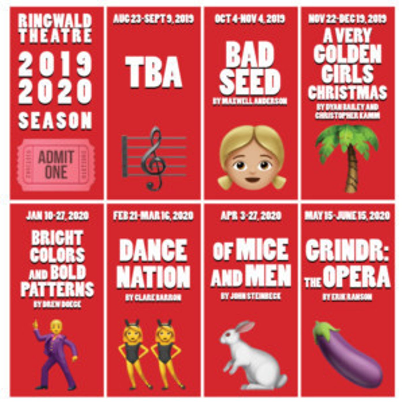 Ringwald Announces 2019-2020 Season  Image