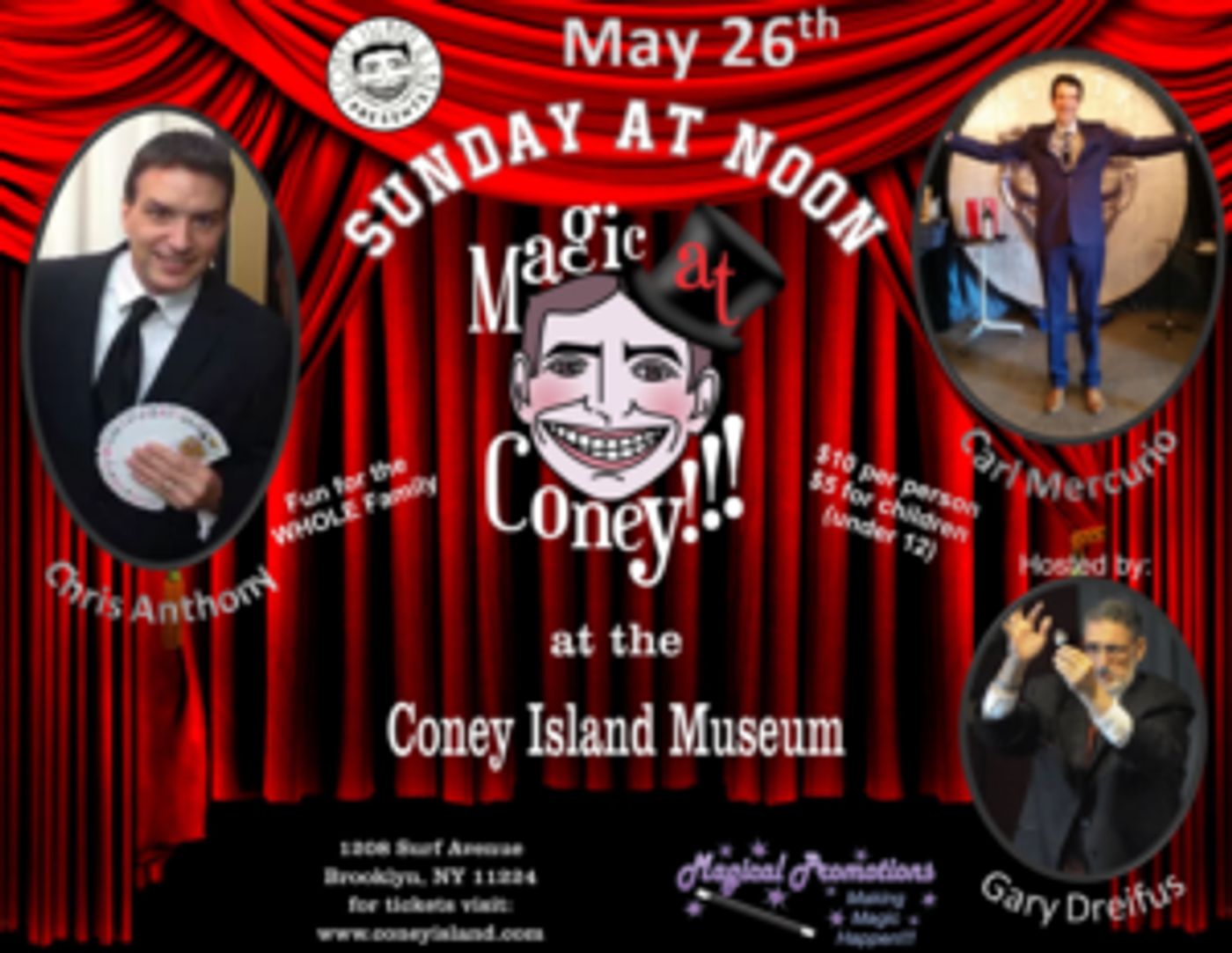 Performers Announced For MAGIC AT CONEY!!! - The Sunday Matinee, May 26  Image