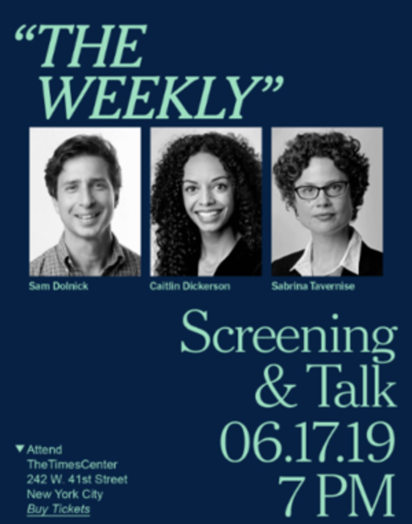 Advance Screening And Discussion Of The Times's New Series “The Weekly” Announced At TimesTalks  Image