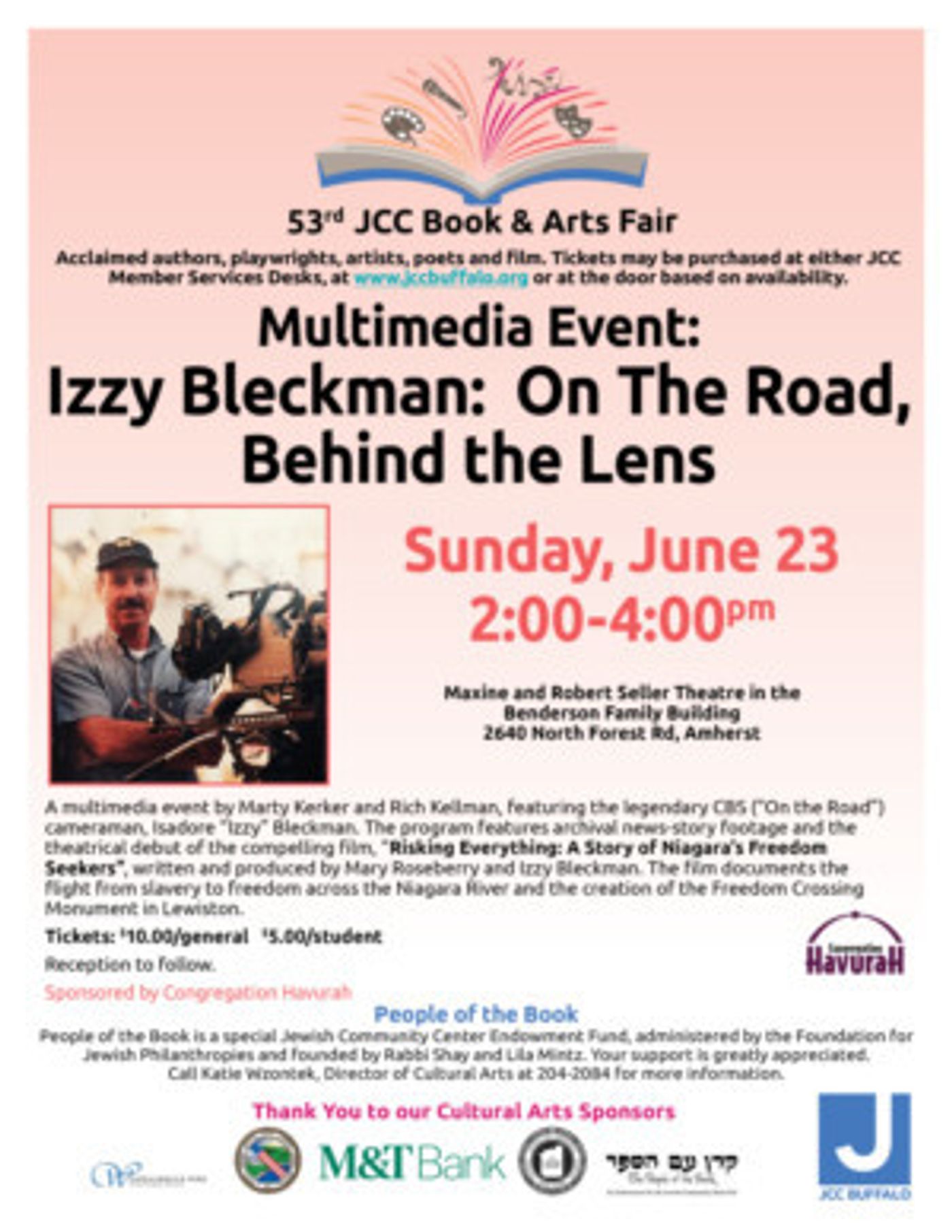 JCC Book and Arts Fair Announces Izzy Bleckman  Image