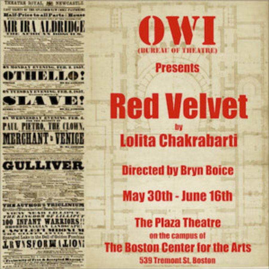 O.W.I. (Bureau Of Theatre) Presents The Boston Premiere Of RED VELVET By Lolita Chakrabarti Image