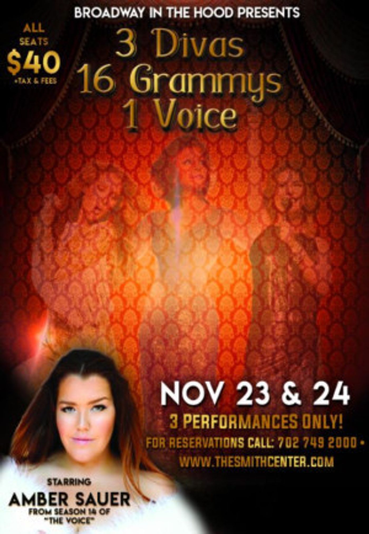 Amber Sauer To Headline At The Smith Center Thanksgiving Weekend In 3 DIVAAS, 16 GRAMMYS, 1 VOICE  Image