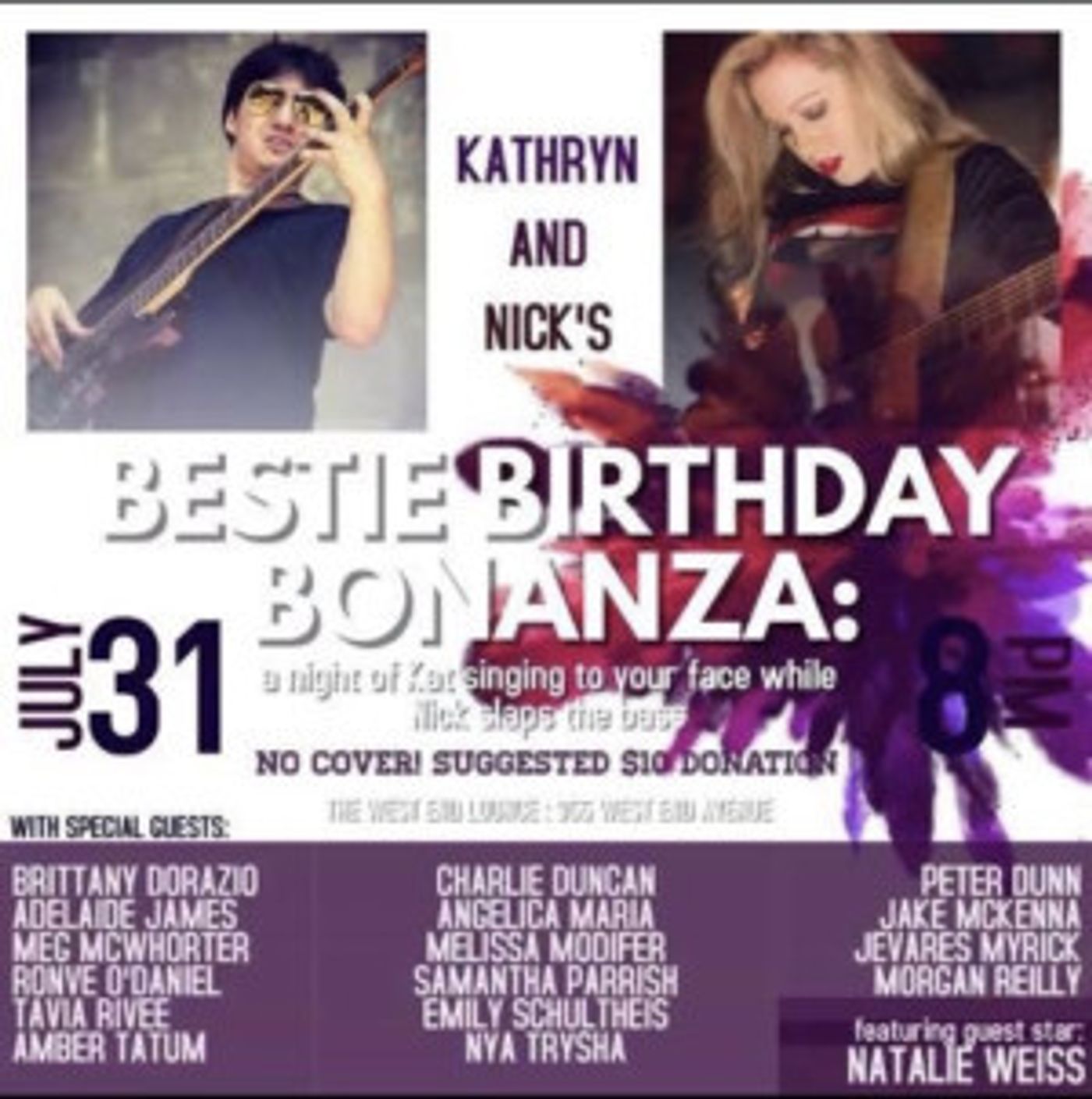 Broadway Performers to Join Kathryn Francisco and Bassist Nick West On Joint Birthday Show  Image