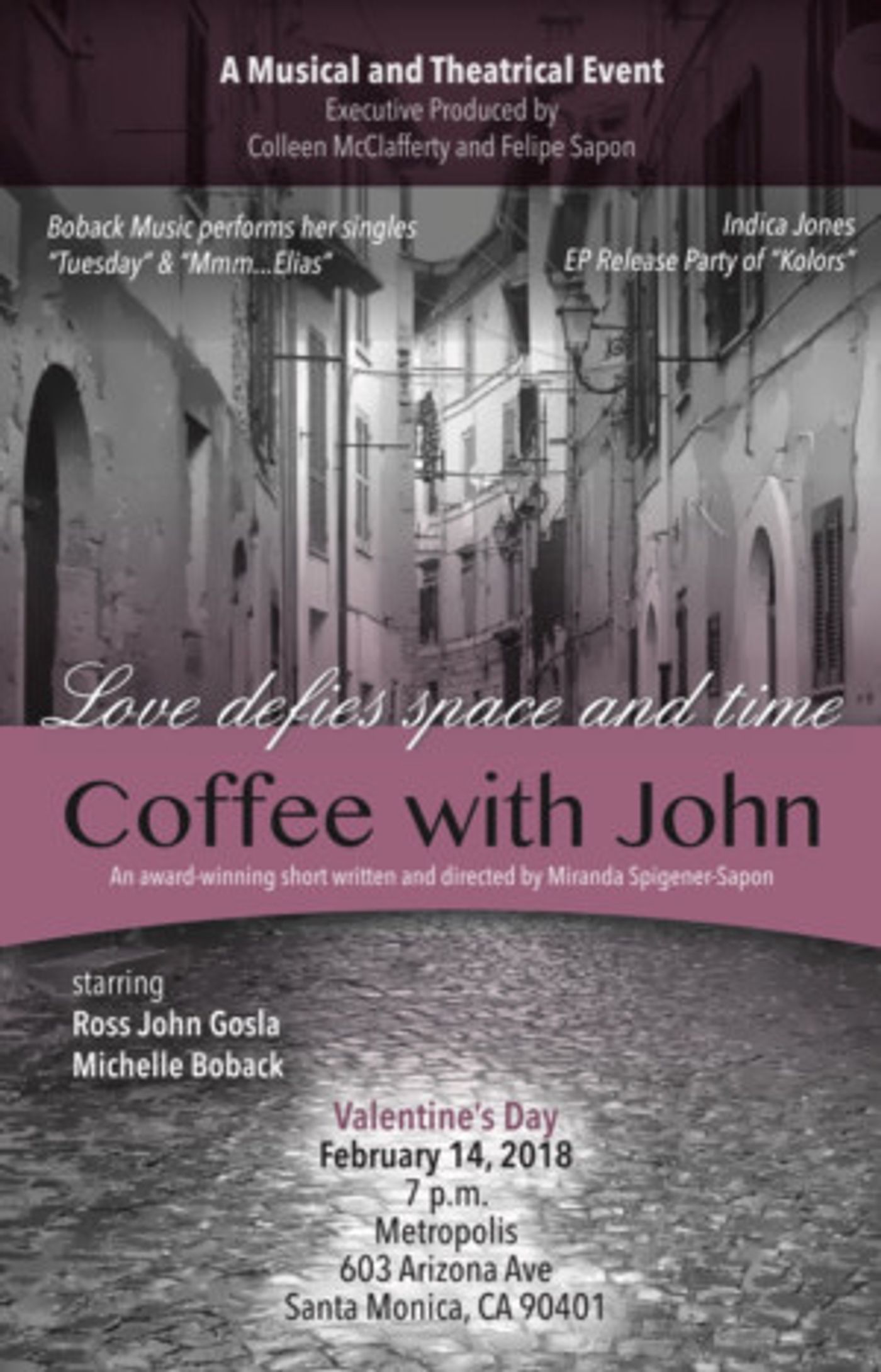 Miranda Spigener-Sapon's Award-Winning Sci-Fi Short COFFEE WITH JOHN Debuts In L.A. Theatre On Valentines Day  Image
