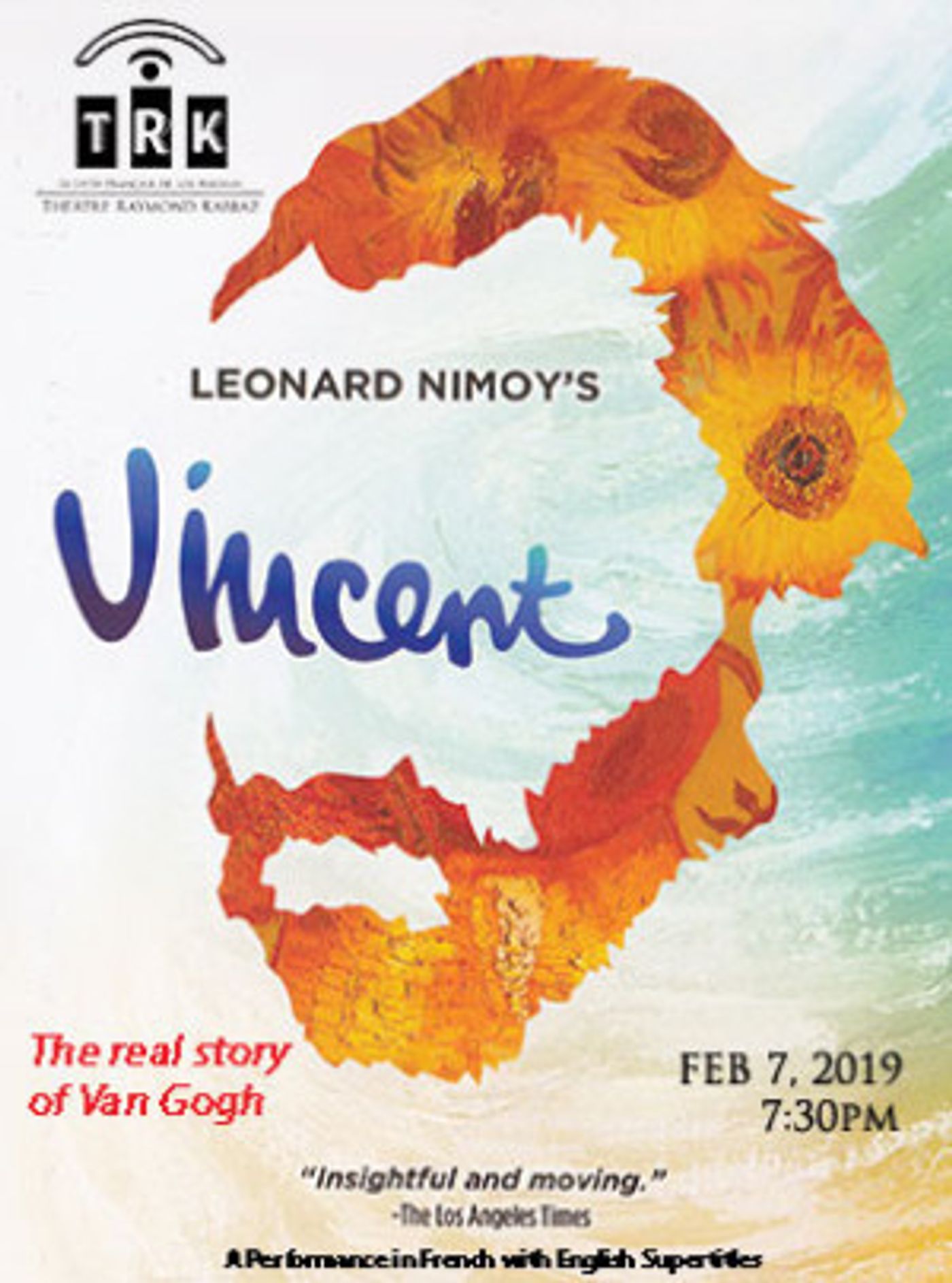 Theatre Raymond Kabbaz Presents VINCENT, The True Story of Vincent Van Gogh  Image