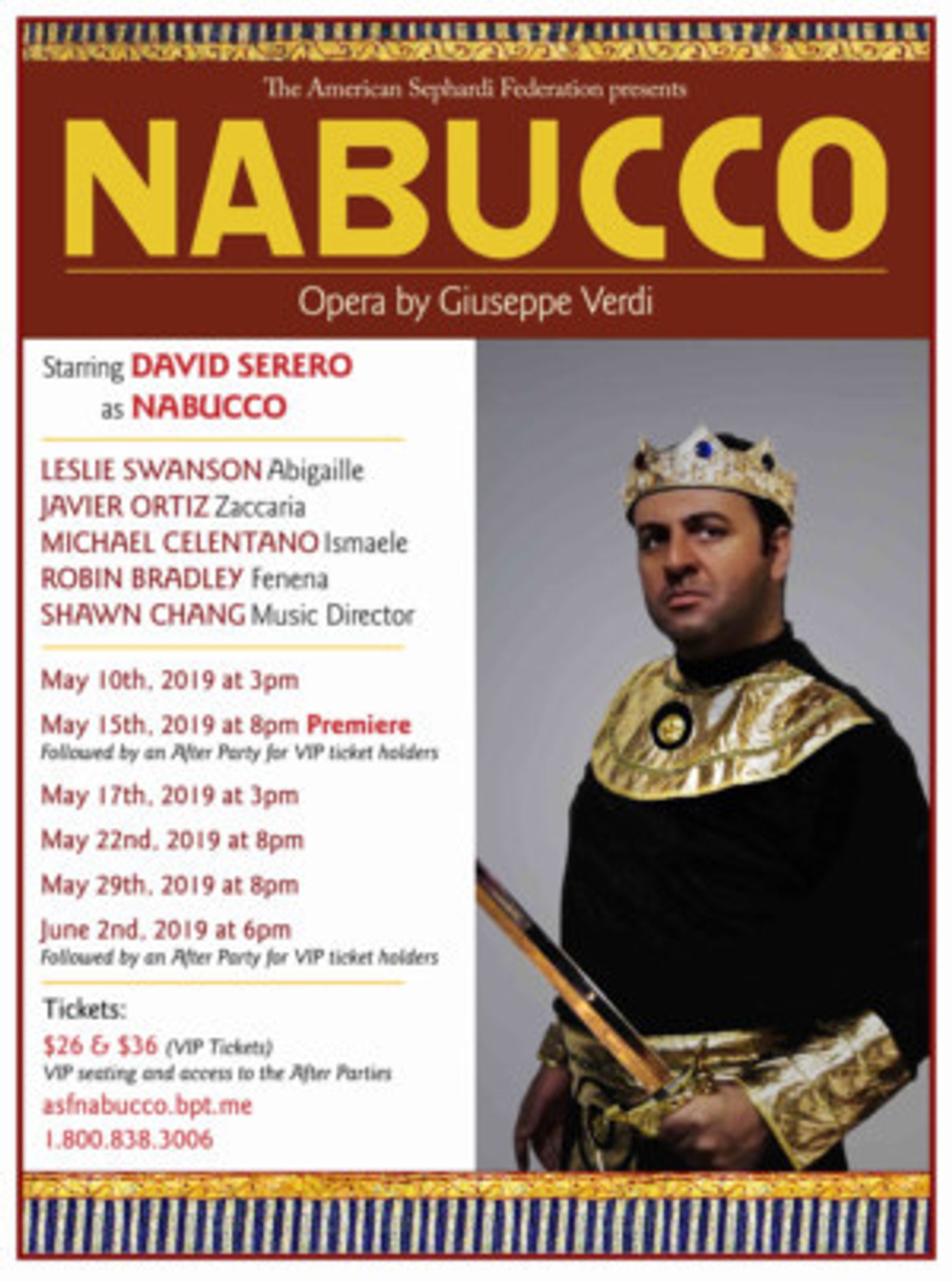 NABUCCO Coming Off-Broadway This May Starring Baritone David Serero In Title Role  Image