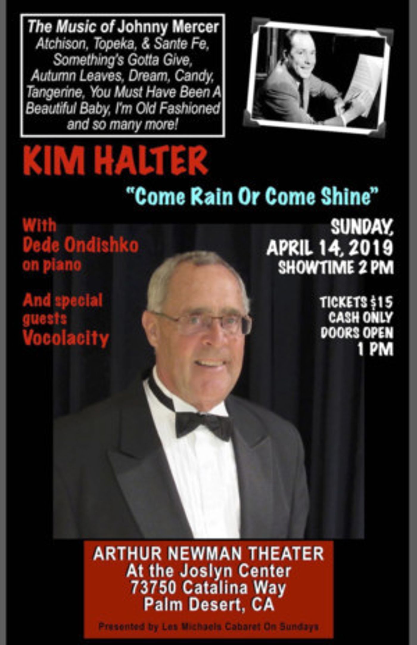 A Salute To Johnny Mercer Comes To Palm Desert  Image