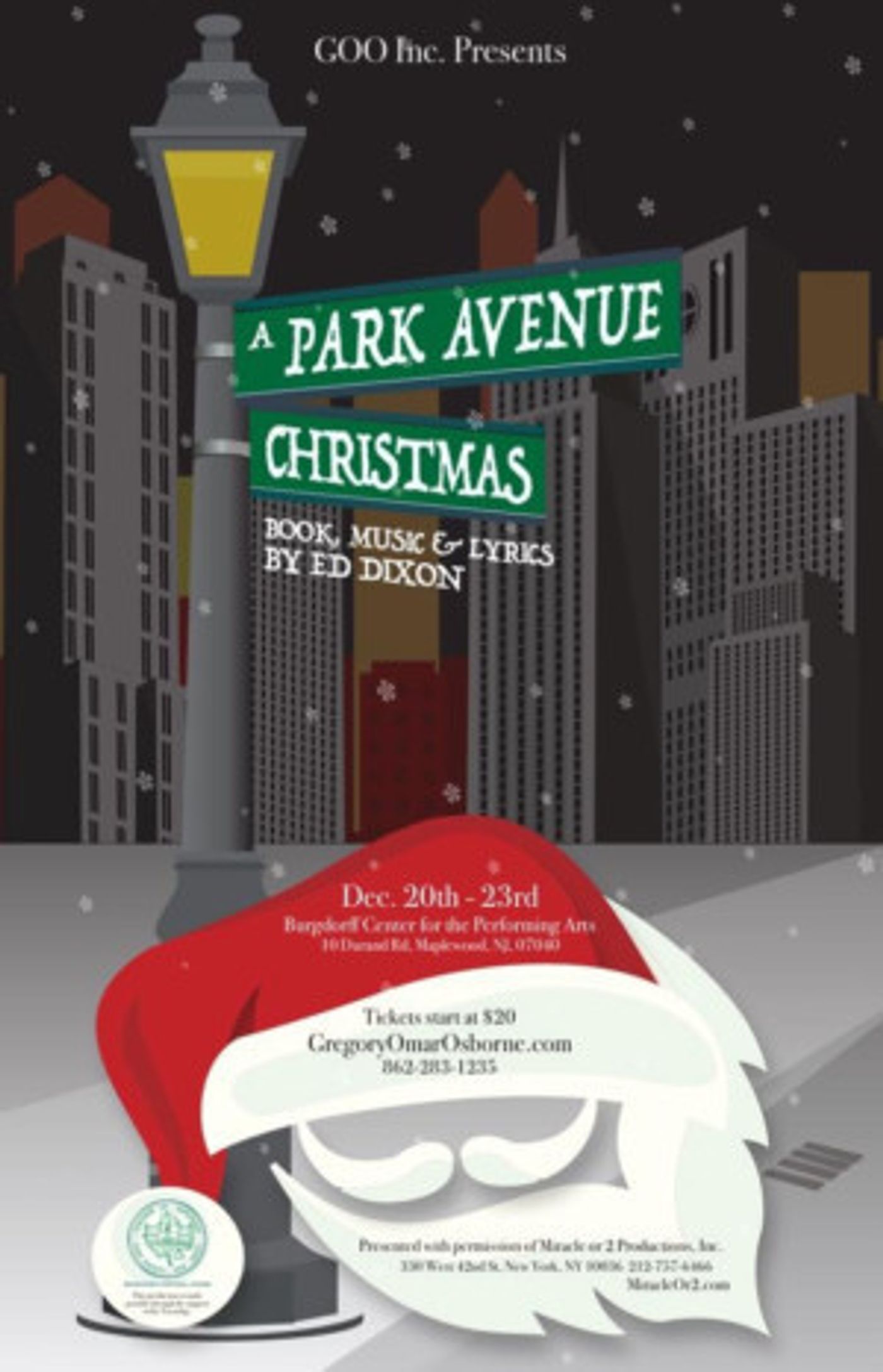 A PARK AVENUE CHRISTMAS By Ed Dixon to Make World Premiere  Image