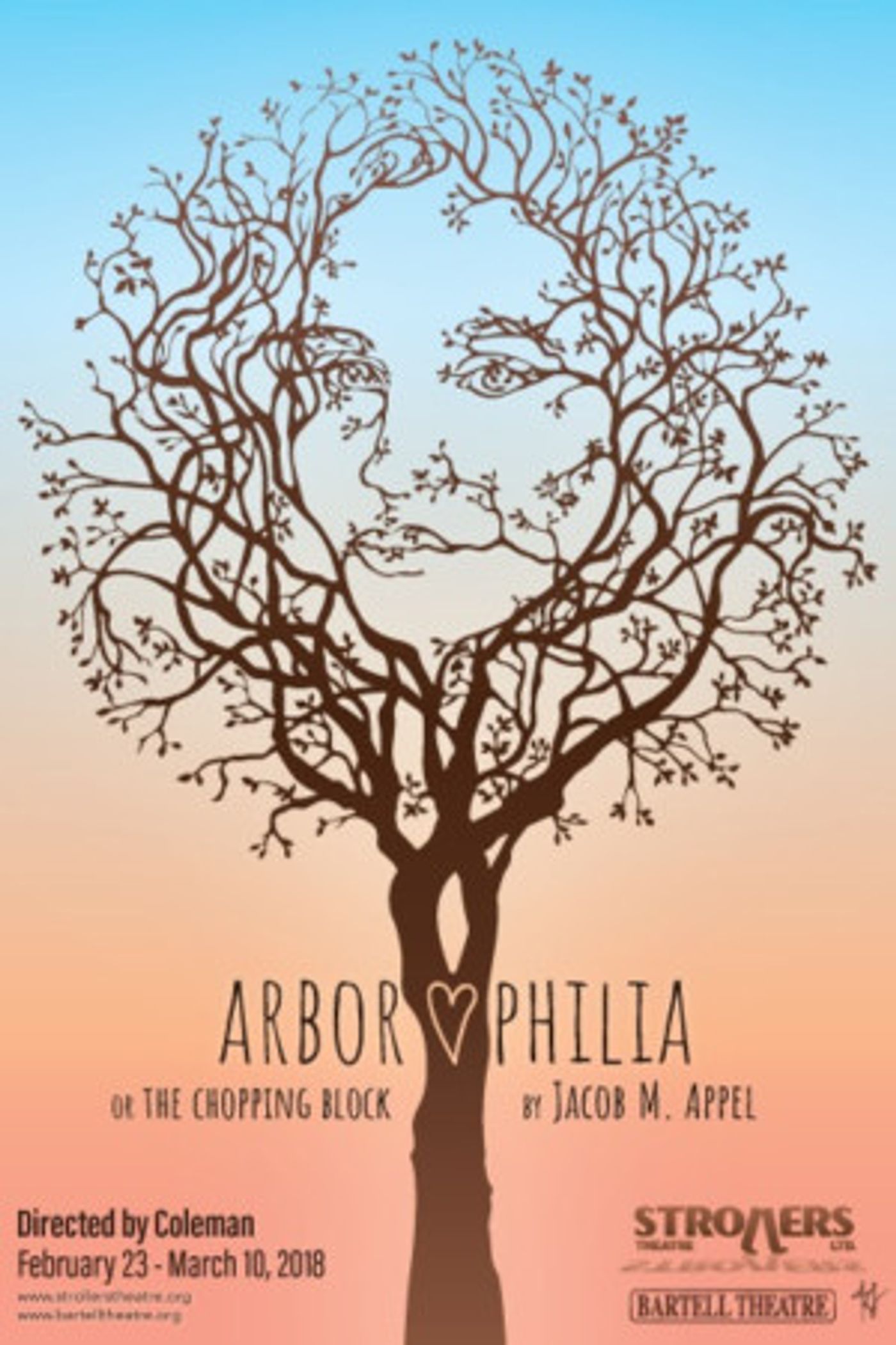 Strollers Theatre presents ARBOROPHILIA, OR THE CHOPPING BLOCK  Image