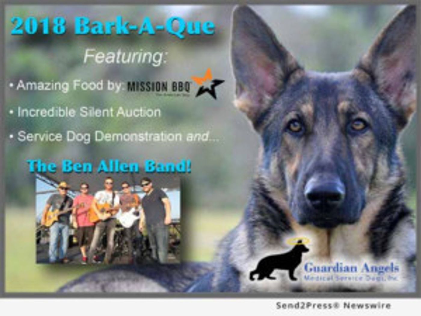 Guardian Angels Medical Service Dogs Announces 2018 Bark-A-Que With The Ben Allen Band  Image