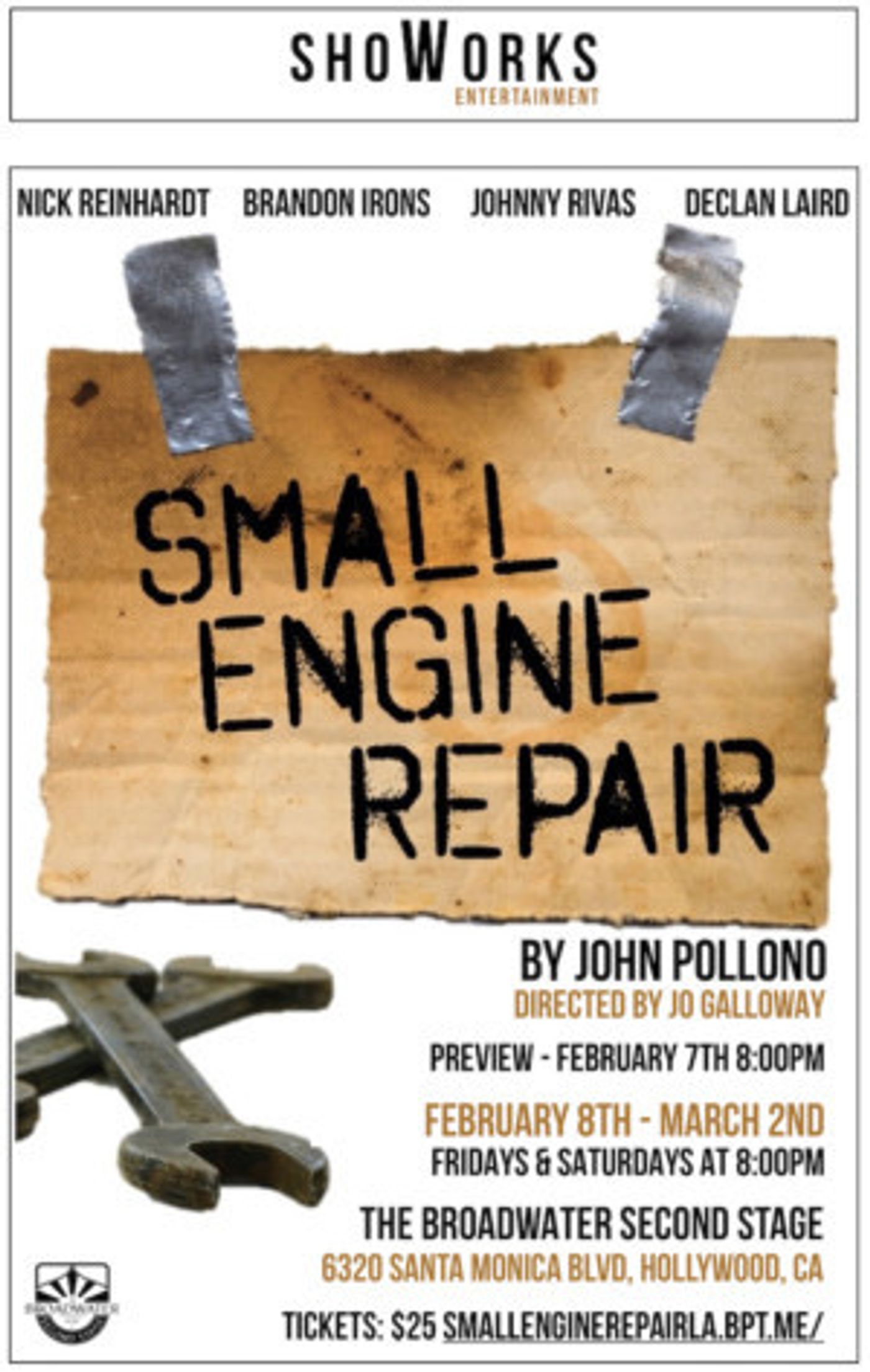 ShoWorks Entertainment to Present John Pollono's SMALL ENGINE REPAIR  Image
