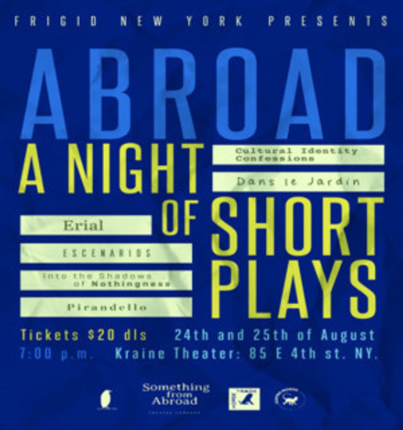 Something from Abroad Productions Presents ABROAD- A Night of Short Plays  Image