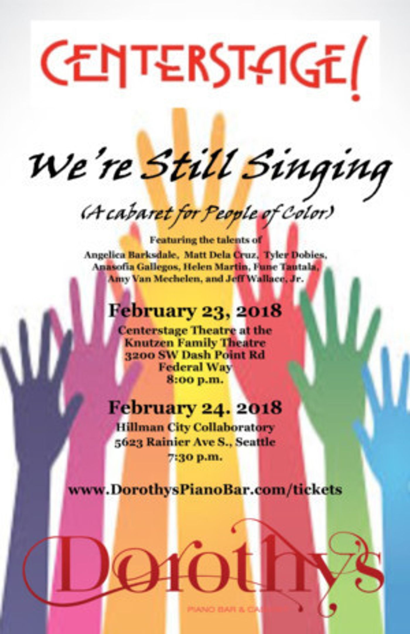 Dorothy's Piano Bar & Cabaret and Centerstage Theatre presents WE'RE STILL SINGING  Image