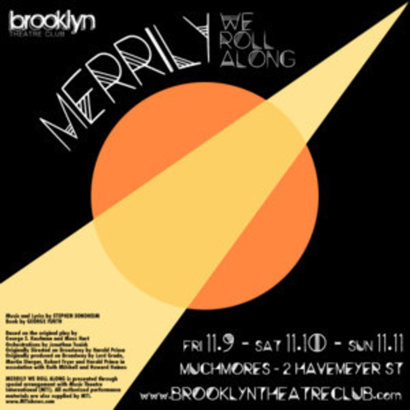 Brooklyn Theatre Club Presents MERRILY WE ROLL ALONG  Image