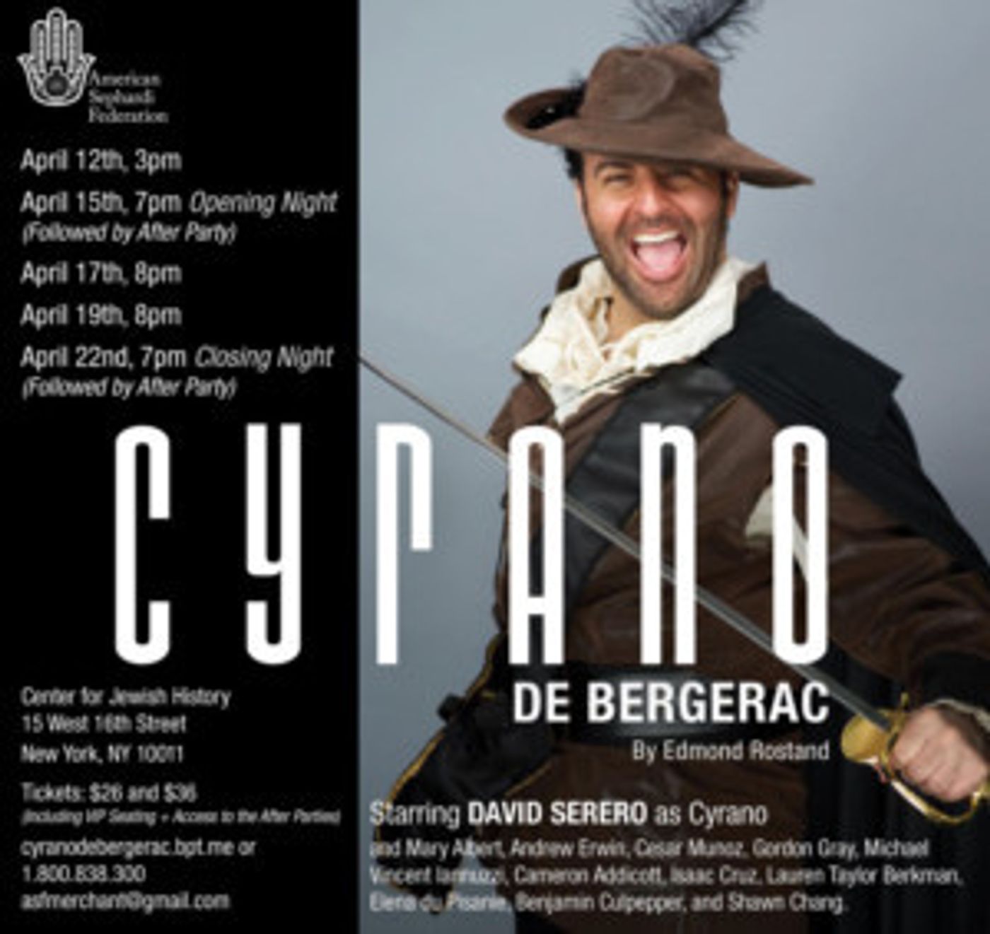 French Actor David Serero To Star As Cyrano De Bergerac In New York  Image